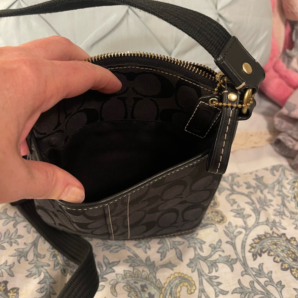 Coach Black Messenger Bag with Contrast Stitching - Picture 5 of 5